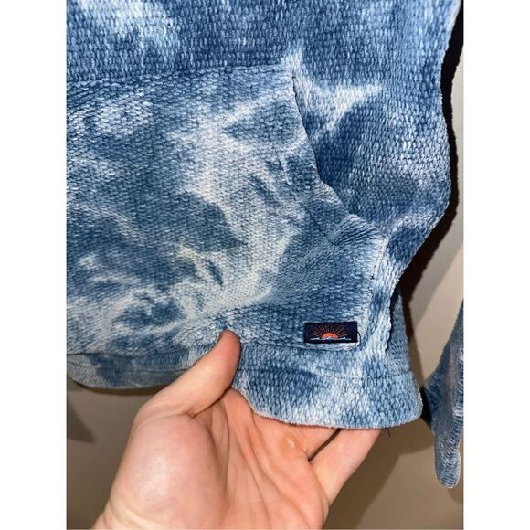Faherty Tidepool Indigo Poncho Blue Tie Dye XS - Picture 3 of 4